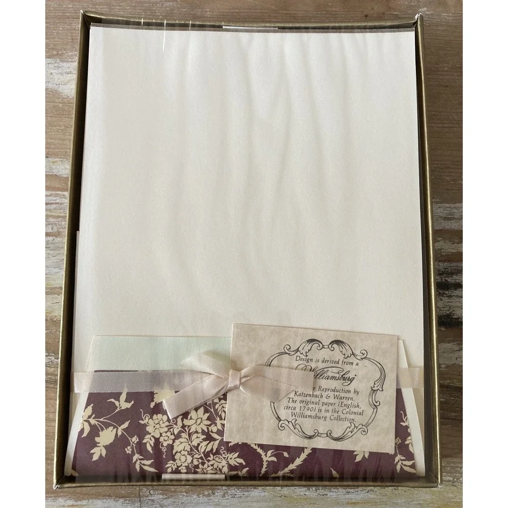 Vintage NOS boxed Eaton's Madison stationery Colonial Williamsburg design 1980's